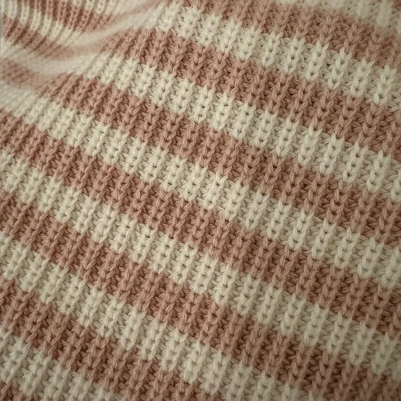 J. Crew Pink and White Stripe Long Sleeve Sweater size M - Picture 7 of 16